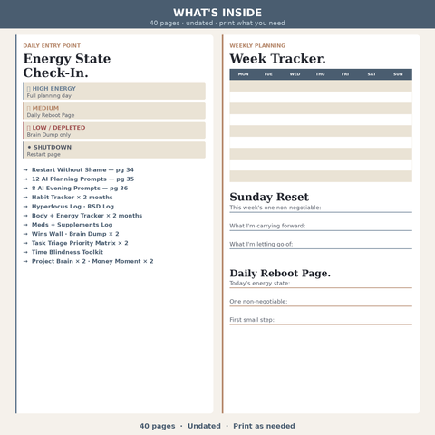 The ADHD Printable Planner — Complete Bundle (Both Editions)
