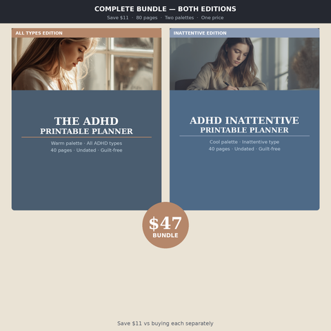 The ADHD Printable Planner — Complete Bundle (Both Editions)