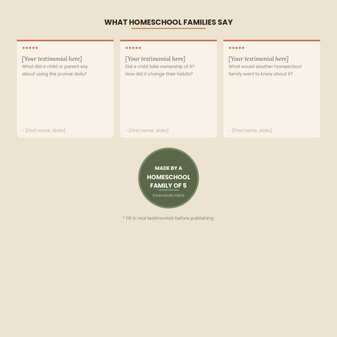 My Learning Year — Student Journal for Homeschoolers | Printable PDF | All Ages | Blank Name Fields