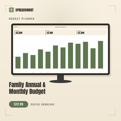 Family Budget Planner + Debt Payoff Calculator — Excel & Google Sheets